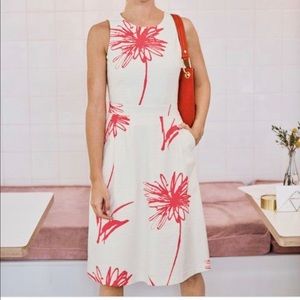 Boden White and Red Floral Dress